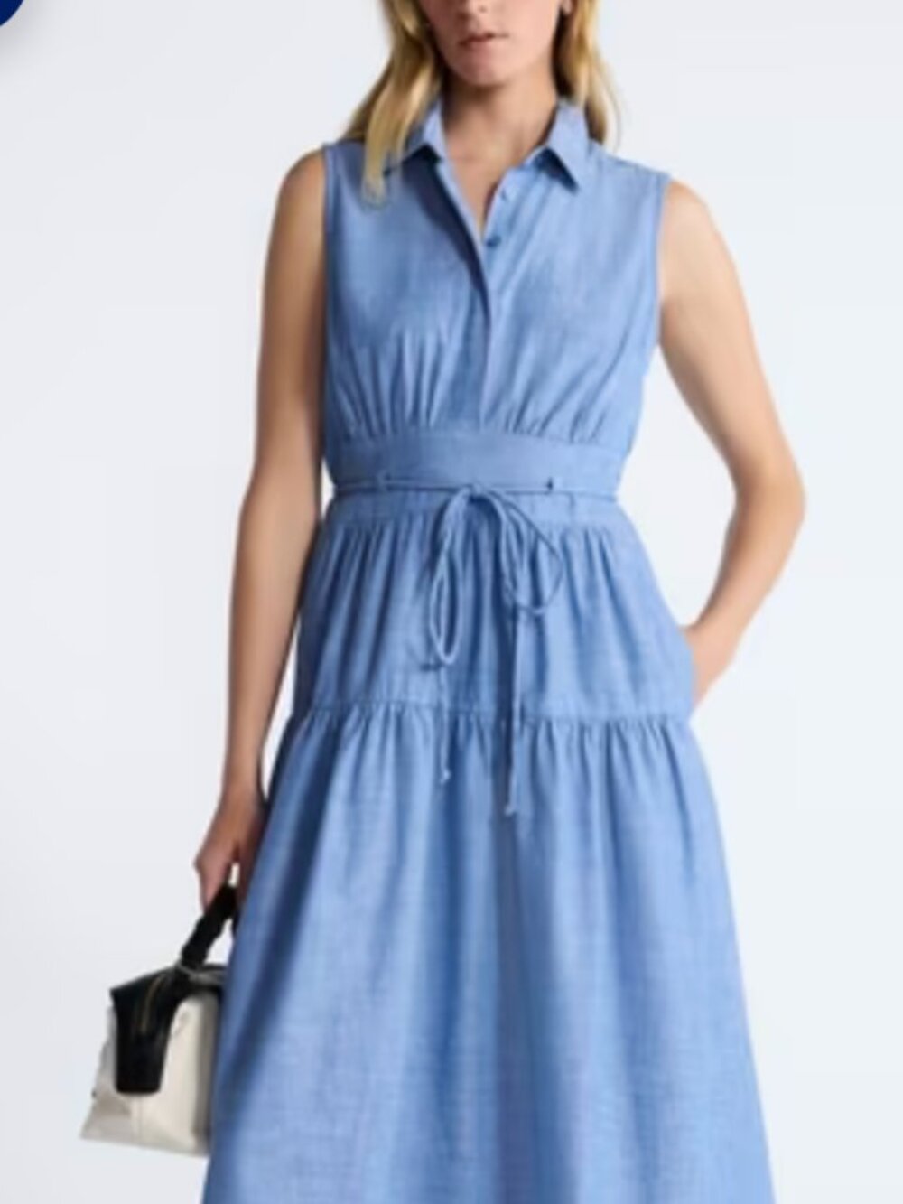 Free Assembly Women's Plus Sleeveless Cotton Maxi Shirtdress w/Belt Size 4X